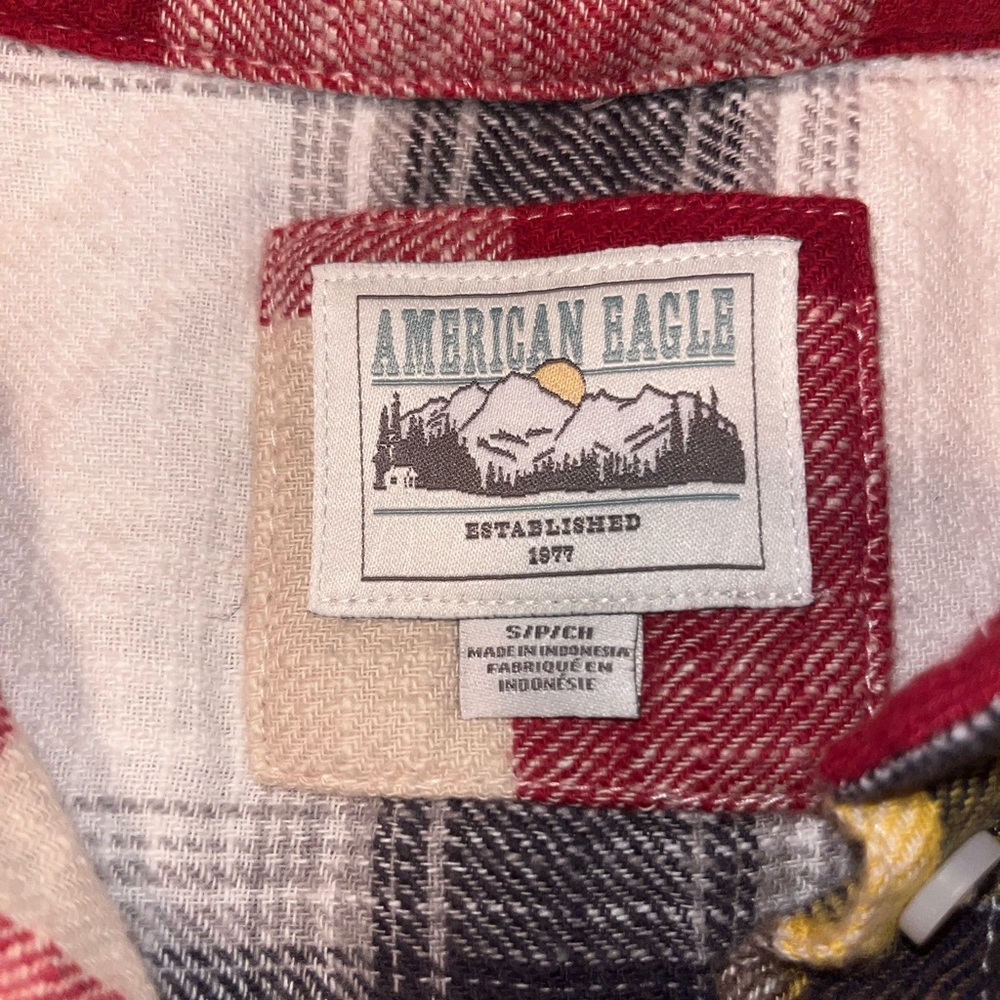 American Eagle Patchwork Mixed Media Cropped Flan… - image 3